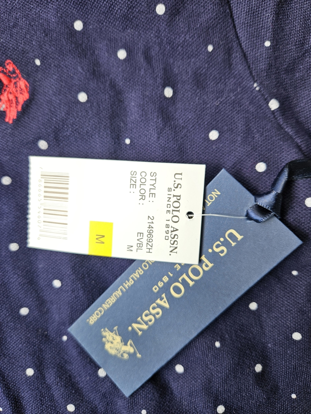 U.S. Polo Assn. Navy Polo with Red and White Trim - Picture 3 of 12